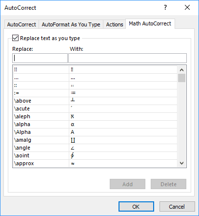 how to get greek letters in word