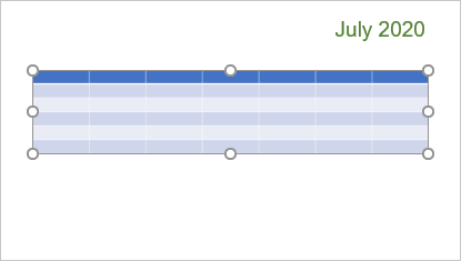 Table in PowerPoint 365