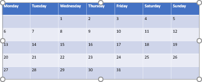 Resized table in PowerPoint 365