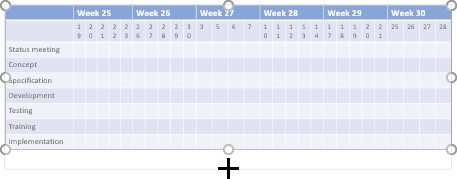 Resize table in PowerPoint 2016