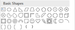 Sun shape in PowerPoint 2016