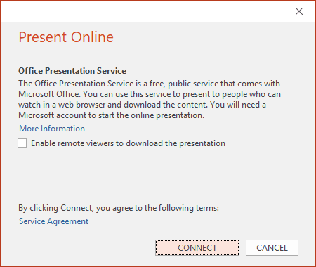 Office Presentation Service in PowerPoint 365