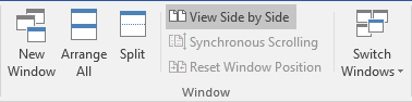 View side by side in Word 2016