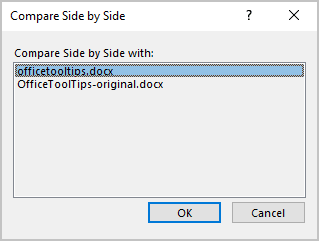 Compare Side by Side in Word 365