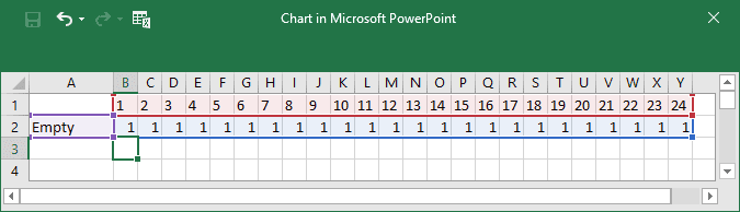 24-parts data stream in PowerPoint 2016