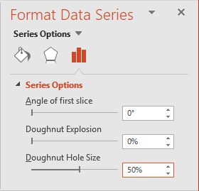 Doughnut Hole Size in PowerPoint 2016