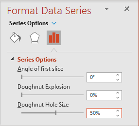 Doughnut Hole Size in PowerPoint 365