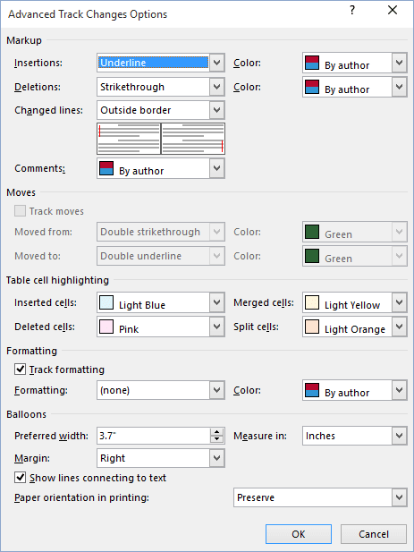 how to change default page layout in word 2016