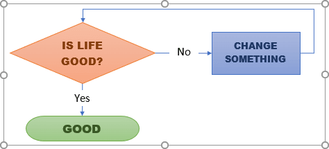 Connectors with texts in Word 365