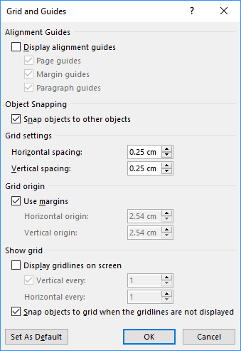 set horizontal and vertical alignment in word