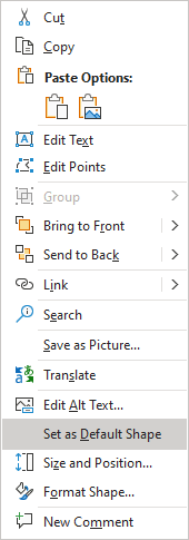 Default shape in PowerPoint 365