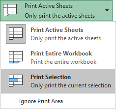 print selection in excel