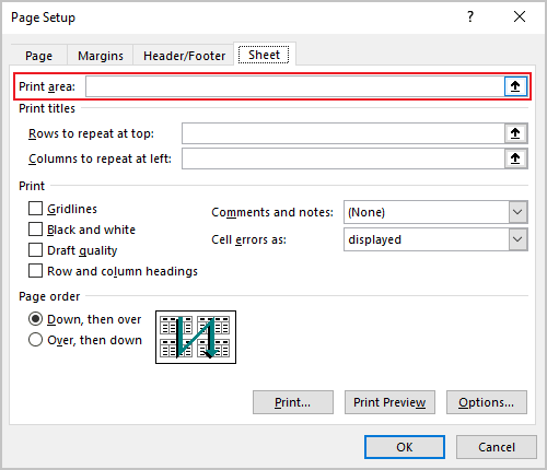 print selection in excel