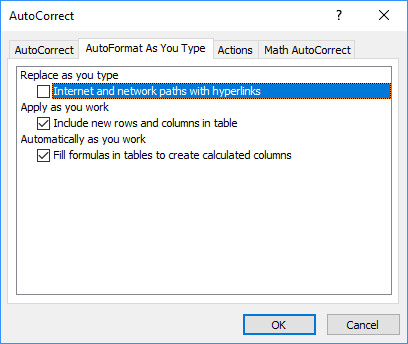 removing hyperlinks in excel 2016