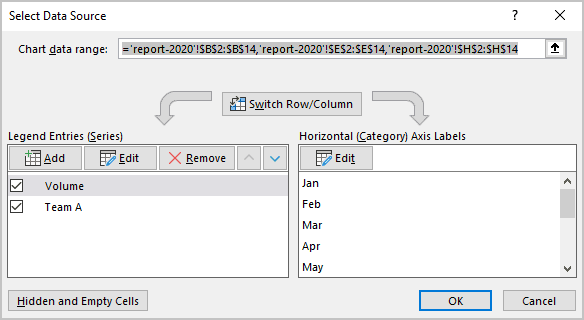 Select Data Source in Excel 365