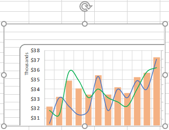 Camera for changed chart Excel 2016