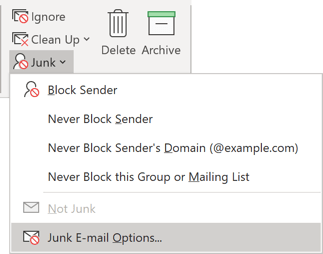 office 365 block email address