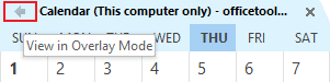 Calendar View in Overlay Mode Outlook 2016