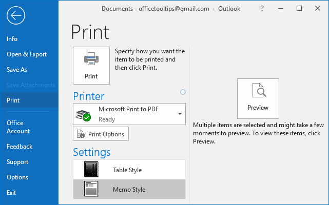 how to save a document from print preview on windows