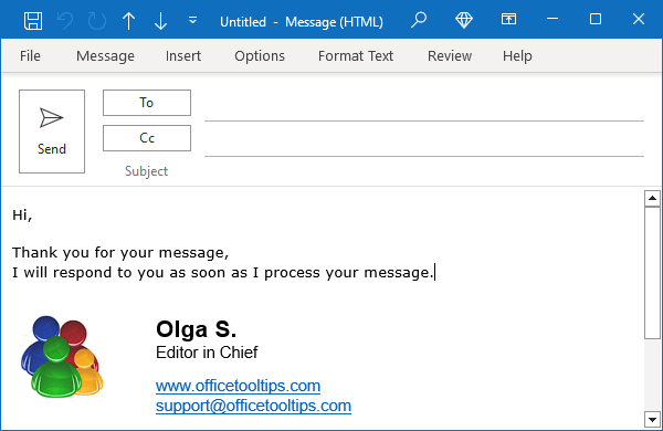 create autotext in outlook