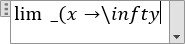 An equation with a limit 2 in Word 365