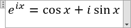 An equation with trigonometric functions in Word 2016