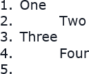 The numbered list with tabulation in Word 2016