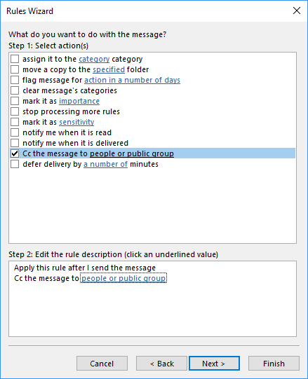 Rules Wizard 3 in Outlook 365