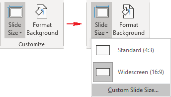 slides sizes