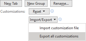 ms office export recently used file list