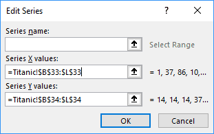 Edit Series dialog box in Excel 2016