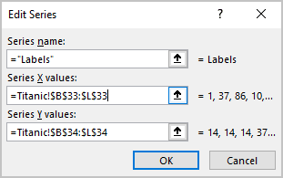 Edit Series dialog box in Excel 365