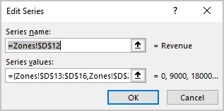 Edit Series dialog box in Excel 365