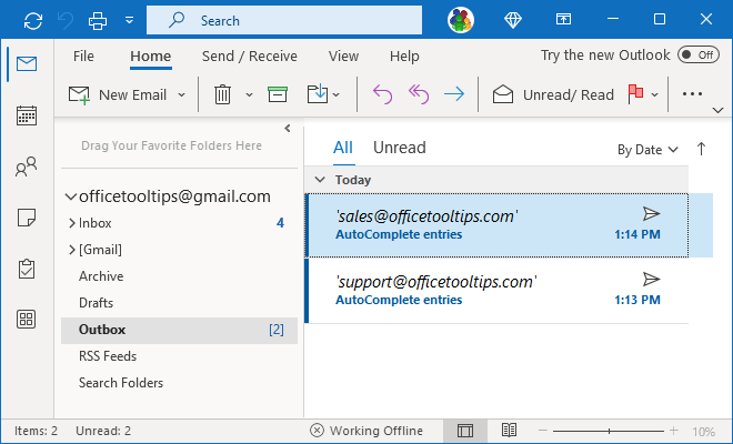 Add entries to the AutoComplete list - Microsoft Outlook 365