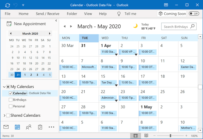 How to save an Outlook Calendar as PDF or print it Microsoft Outlook 365