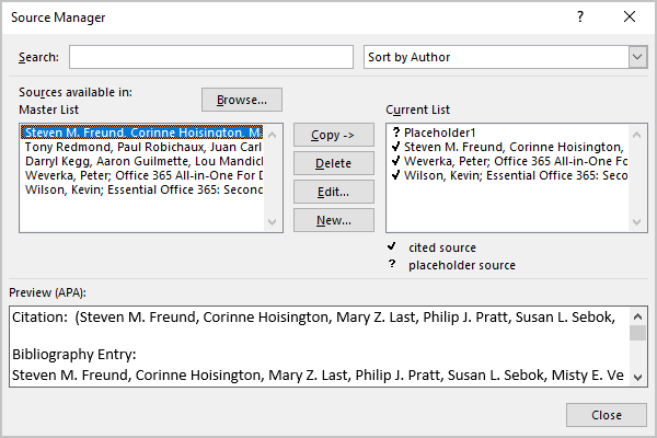 reference manager 12 for word