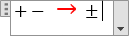 Plus-minus symbol in equation Word 2016