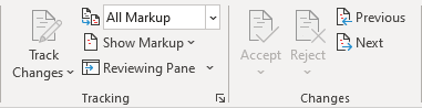 Turn off change tracking, not accept or reject changes in Word 365