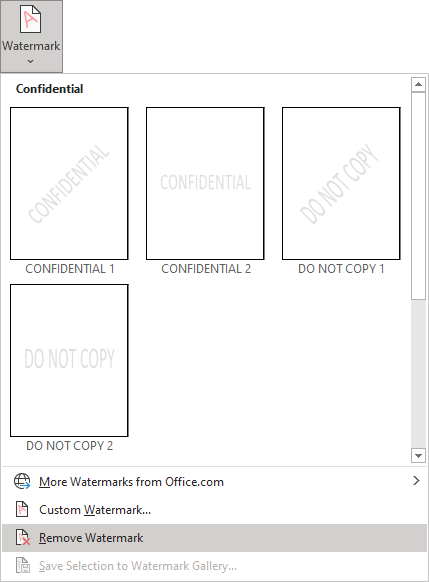 how to remove watermarks from word document