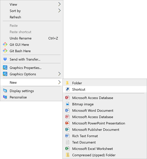 New Shortcut in the popup menu Word 365