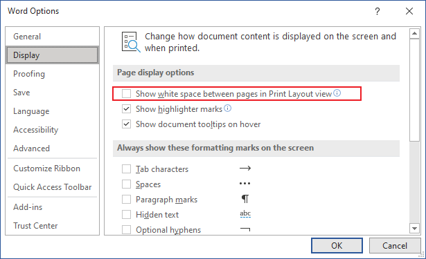 How To Hide show The Space Between Pages Microsoft Word 365