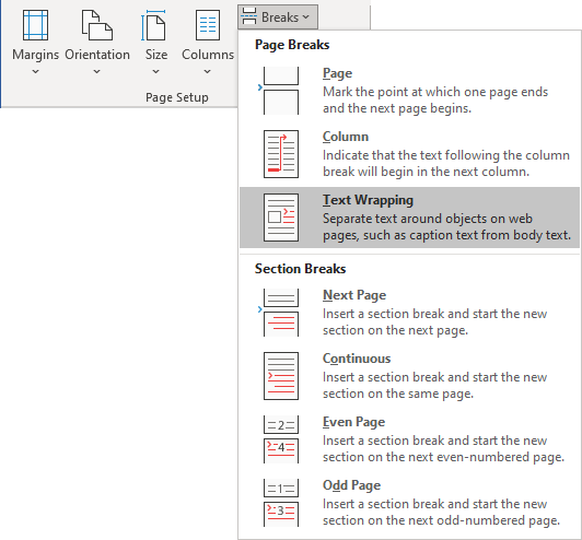 Line Breaks In A Word Document Microsoft Word 365