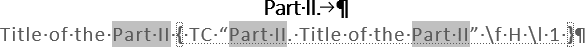 Table entry fields - formatted blocks 2 in Word 365