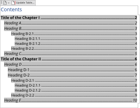 How To Create Multiple Tables Of Contents In One Word Document 