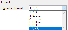 How to insert different reference mark symbols - Microsoft Word 365