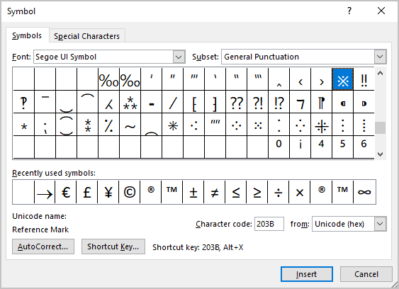 How To Insert Different Reference Mark Symbols Microsoft Word 365