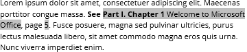 Cross-reference Heading example in Word 365