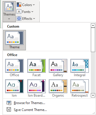 Microsoft Office Themes in Excel - Microsoft Excel 365