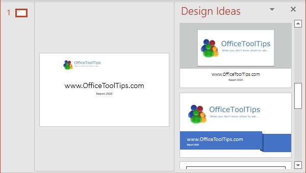 Design Ideas in PowerPoint 365