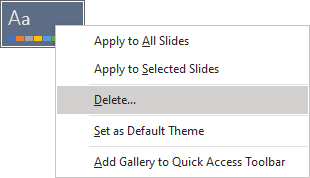 Delete in popup menu PowerPoint 365